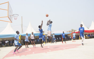 Burundi and Democratic Republic of Congo athletes competing together at the Friendship Games