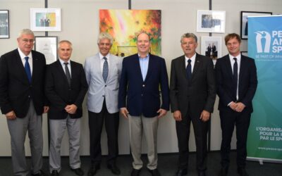 H.S.H. the Prince Albert II visits the Monaco-based organization Peace and Sport